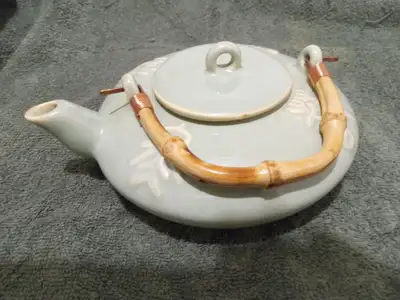 259---Great For Gift Giving This New Rare Bamboo Handle Teapot., View more