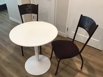Round Kitchen / Dining Room Table w/2 Chairs, View more