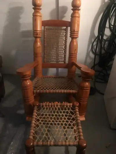 Rocking Chair and Foot Stool, Handmade, View more