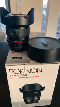 Ultra wide ROKINON 14mm 2.8 Lens for Canon