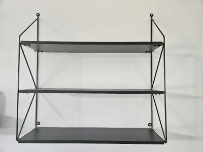 3 tier black wall shelf, View more