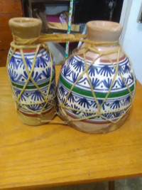 vintage pair pottery hand bongo drums for sale