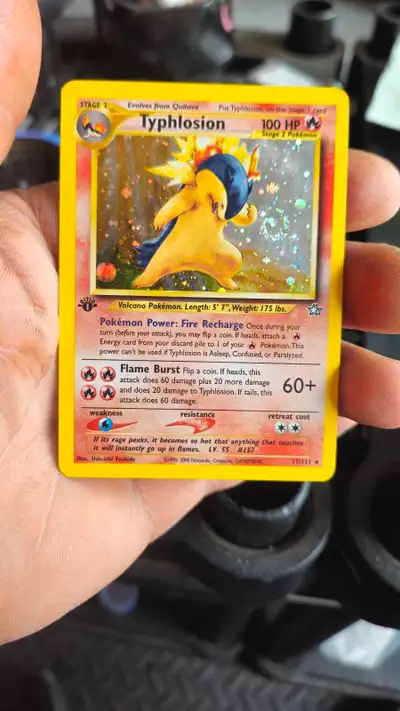 Pokemon Neo genesis 1st edition typhlosion with swirl