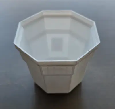Small Octagon White Flower Pot - Quantity of 10, View more