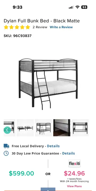 Dylan Full Bunk Bed, View more