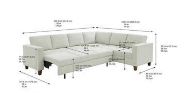 Brand New! Thomasville Pullout Sleeper Sectional  in Couches & Futons in Winnipeg - Image 3