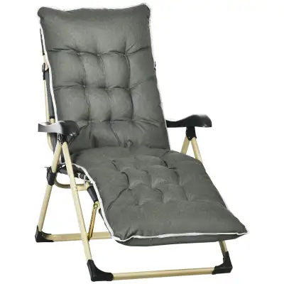 Outsunny Outdoor Reclining Lounge Chair, Folding Beach , View more