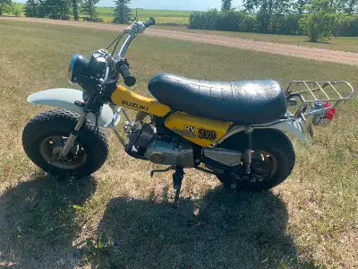 All original Suzuki RV90. Has 6200 miles, runs and idles smooth. Brakes, speedometer, headlight and...