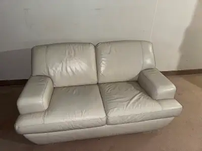 Genuine leather couch, set three-piece, View more