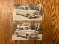 2 cartes postales automobile FORD 1947 et 1952