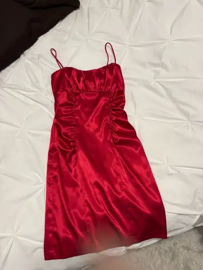 Red Satin party dress - size 6, View more