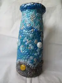 Blue/Gold Dot Swirl Vase