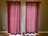 Long Red Curtains