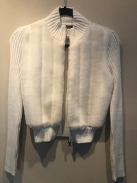 Sweater Ladies small in cream. Front zipper. New, never worn.