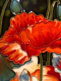 Poppy flower ceramic tile
