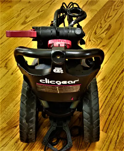Excellent condition Black on Black CLICGEAR 3.5+ Golf Push cart, View more