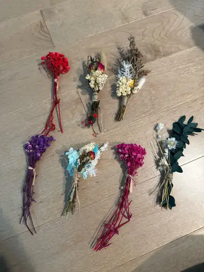 7 Dried flower boutonnieres , View more