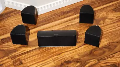 Upgrade your home theatre with this used Pioneer S-111A-P 5.0 channel surround sound speaker system,...