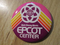 EPCOT CENTER Walt Disney Florida Theme Park Vintage Button Pin