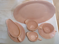 Grindley Peach  Petal Dishes Scalloped Edge