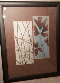 VERY LARGE framed matted double print 45"H x 36"W
