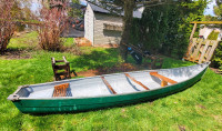 Fiberglass canoe