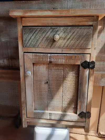 HANDCRAFTED SOLID PINE NIGHT STANDS WITH DRAWER AND LOWER DOOR. 16" WIDTH X 14" DEPTH X 24" HEIGHT....