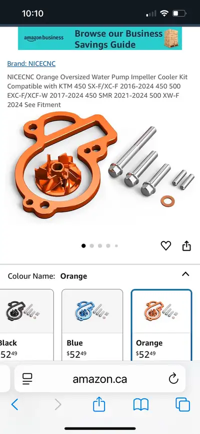 I have brand new CNC aluminum water pump cover and oversized impeller. Fits KTM EXC-F and SX-F 250 o...