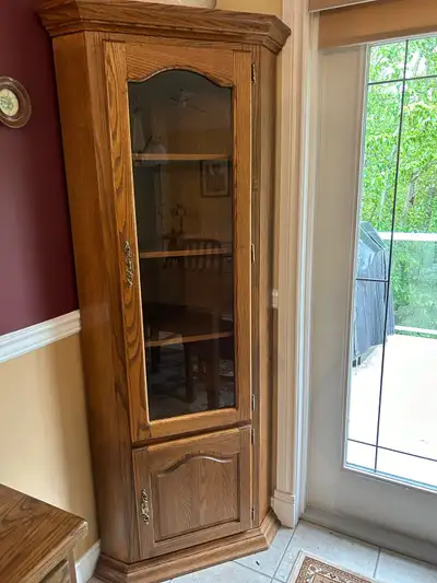 Oak Corner Cabinet