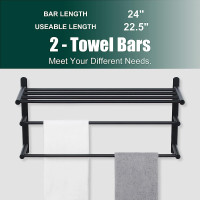 Bathroom Towel Rack 3 Tier w/Shelf