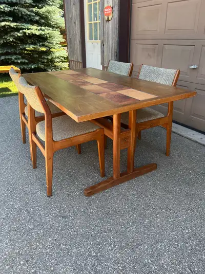 Vintage MCM Teak Dining Table Chairs Denmark, View more