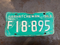 Saskatchewan 1969 license plate 