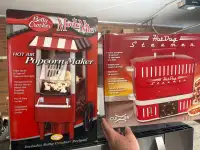 Hotdog steamer and popcorn maker