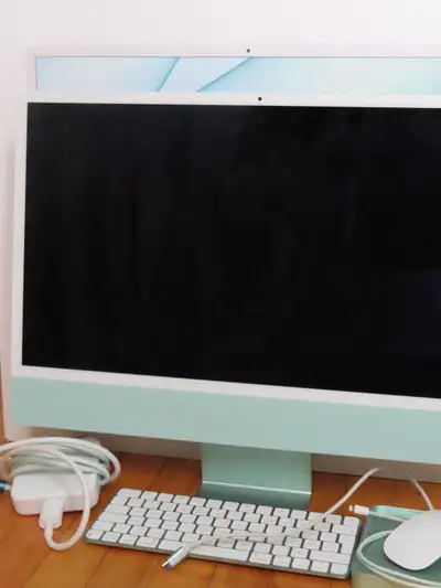 Apple iMac 24” M1 256 Go – Vert + clavier, souris et dock, View more