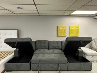 NEW IN BOX Big U Sectional with Storage and Cup Holders