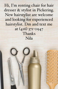 Hairdressers renting chair and hiring hairstylist 