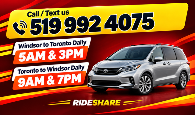 Windsor to Toronto/Brampton/Airport EVERYDAY at 5AM / 3PM