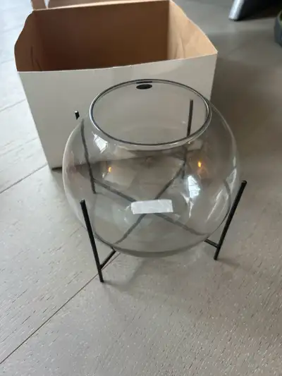 Hand crafted mini sphere vase with stand - NEW, View more