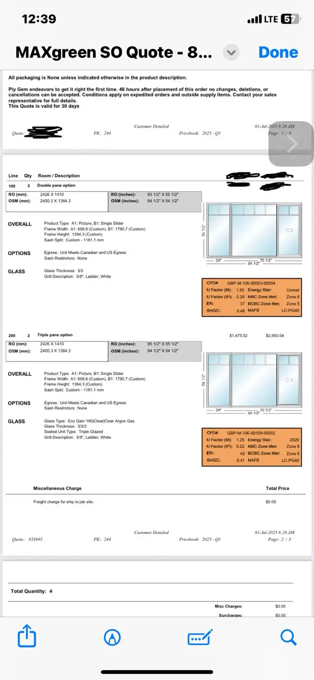 2 windows at 95 1/2° X 55 1/2" asking $200064203148058627123