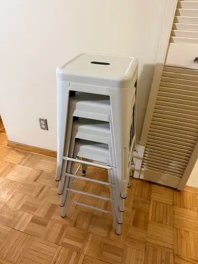 4*metal bar stools, View more