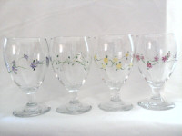 Hand Painted Floral Drinking Glasses