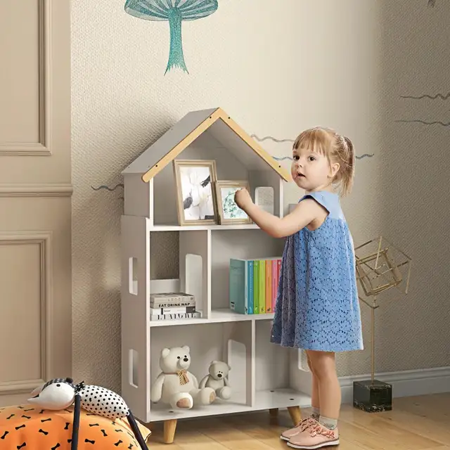 Toy Storage Organizer Cabinet, 3-Tier Kids Bookshelf for Playroo in Bookcases & Shelving Units in Markham / York Region - Image 2