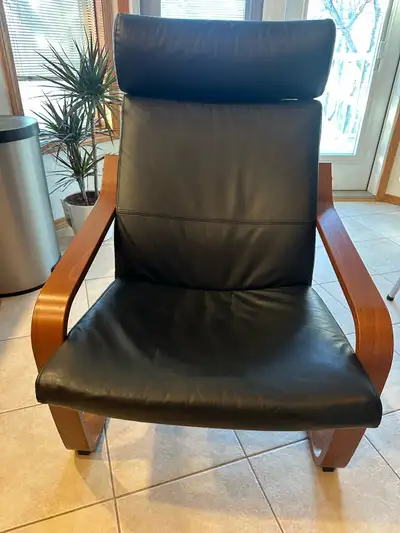 IKEA- Poang Leather chair, View more