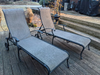 Two "Reclining" Patio Loungers on Wheels!!