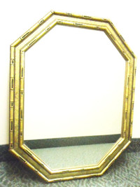 Large Gold Hollywood Regency Octagon Wall Mirror