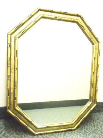 Large Gold Hollywood Regency Octagon Wall Mirror, View more