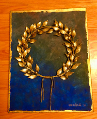 Gold-Plated Olive Wreath Sculpture / Painting by Avva Avopeaon