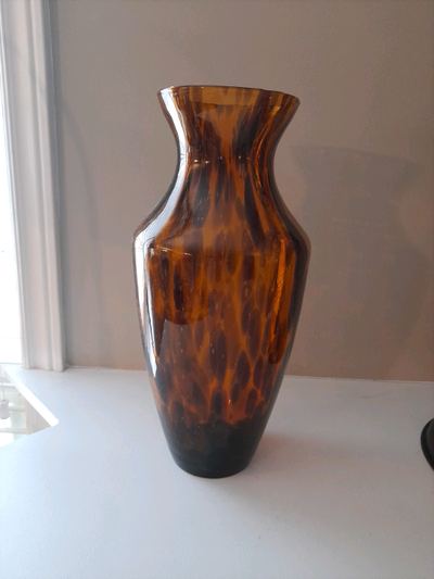 Tall Hourglass Glass Vase. Italian make., View more