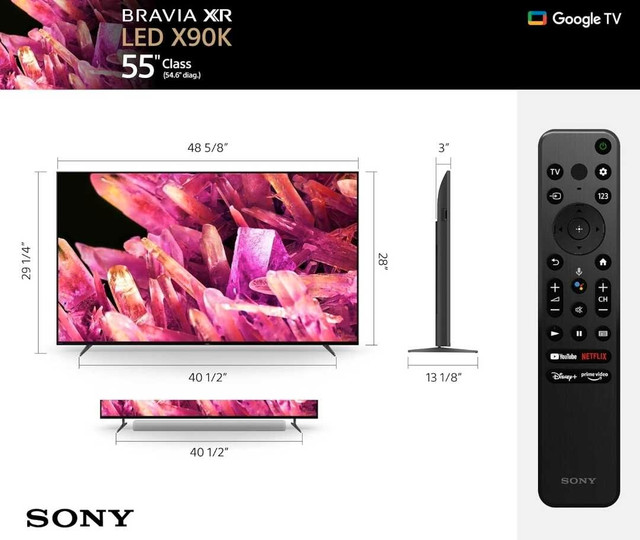 Sony 55 Inch 4K Ultra HD TV X90K Series in TVs in Mississauga / Peel Region