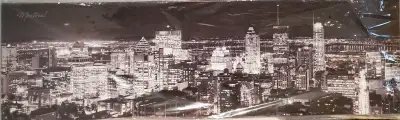 Montreal Skyline Poster Canvas Print On Wood Frame 47" X 14", View more